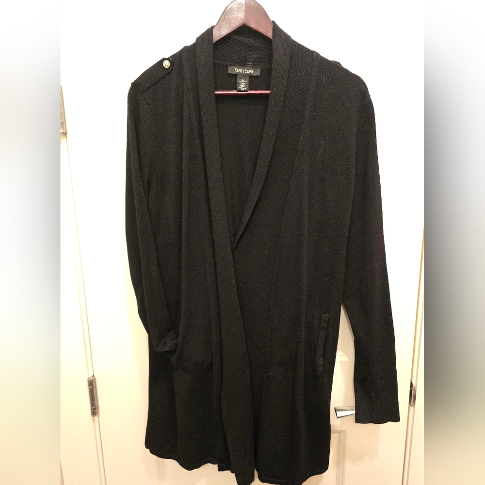 White House Black Market Women's Black Cape Jacket